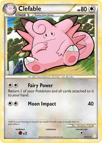 Clefable HeartGold & SoulSilver Pokemon Card