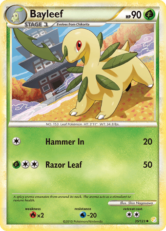 Bayleef HeartGold & SoulSilver Pokemon Card