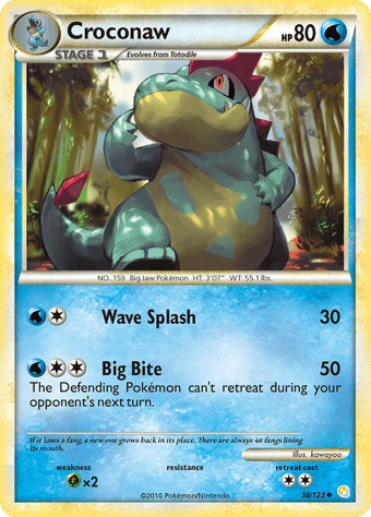 Croconaw HeartGold & SoulSilver Pokemon Card