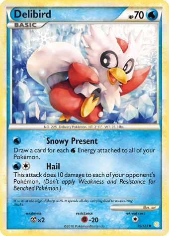 Delibird HeartGold & SoulSilver Pokemon Card