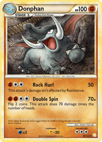 Donphan HeartGold & SoulSilver Pokemon Card