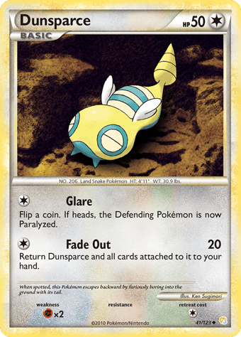 Dunsparce HeartGold & SoulSilver Pokemon Card