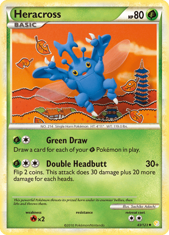 Heracross HeartGold & SoulSilver Pokemon Card