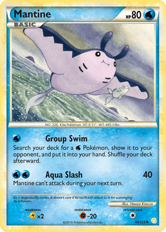 Mantine HeartGold & SoulSilver Pokemon Card
