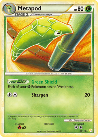 Metapod HeartGold & SoulSilver Pokemon Card