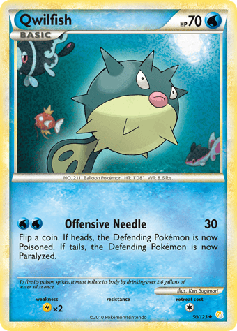 Qwilfish HeartGold & SoulSilver Pokemon Card