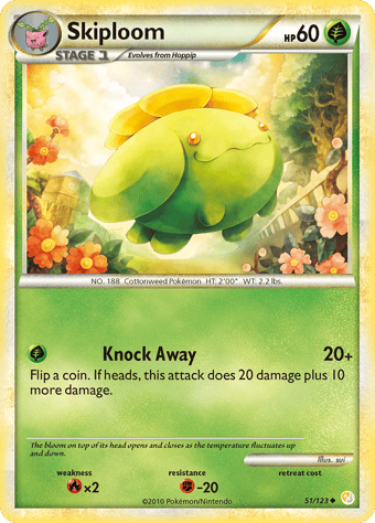 Skiploom HeartGold & SoulSilver Pokemon Card