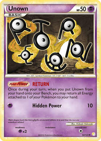 Unown HeartGold & SoulSilver Pokemon Card