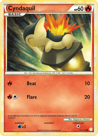 Cyndaquil HeartGold & SoulSilver Pokemon Card