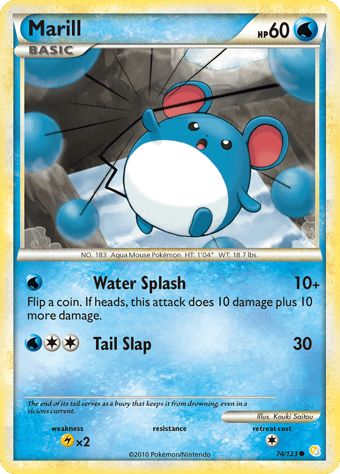 Marill HeartGold & SoulSilver Pokemon Card