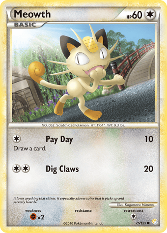 Meowth HeartGold & SoulSilver Pokemon Card