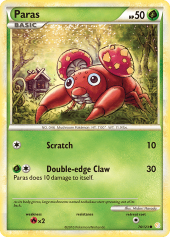 Paras HeartGold & SoulSilver Pokemon Card