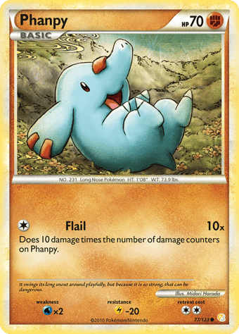 Phanpy HeartGold & SoulSilver Pokemon Card