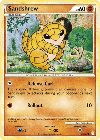Sandshrew HeartGold & SoulSilver Pokemon Card