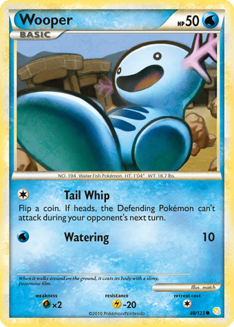 Wooper HeartGold & SoulSilver Pokemon Card