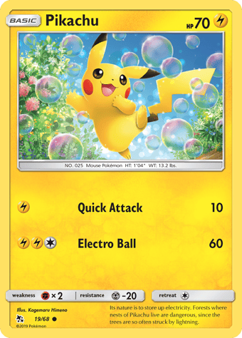 Pikachu Hidden Fates Pokemon Card