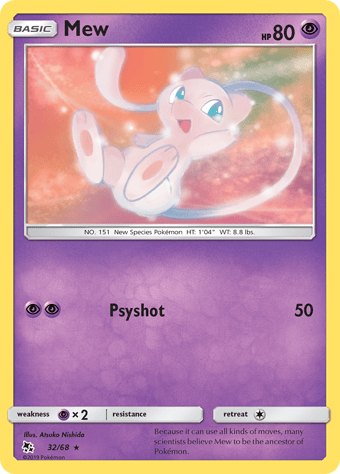 Mew Hidden Fates Pokemon Card