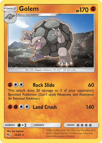 Golem Hidden Fates Pokemon Card