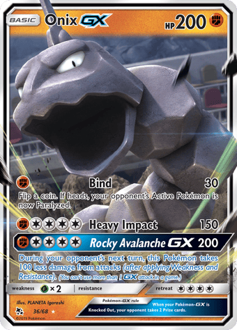 Onix-GX Hidden Fates Pokemon Card