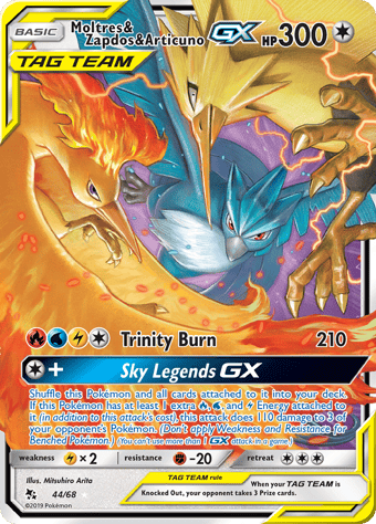 Moltres & Zapdos & Articuno-GX Hidden Fates Pokemon Card