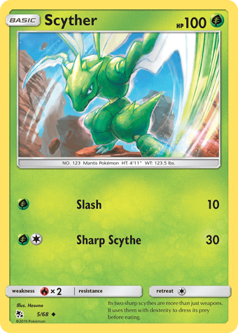 Scyther Hidden Fates Pokemon Card