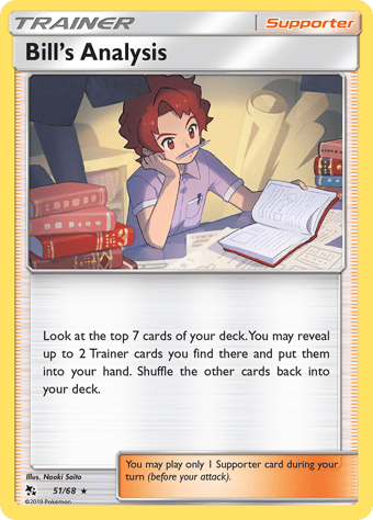 Bill's Analysis Hidden Fates Pokemon Card