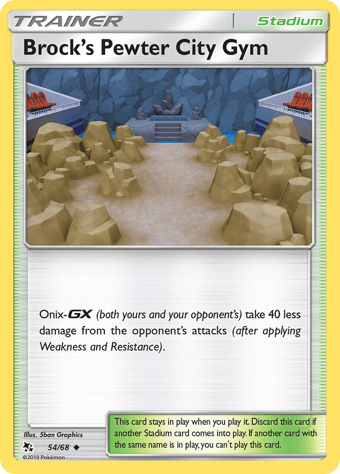 Brock's Pewter City Gym Hidden Fates Pokemon Card