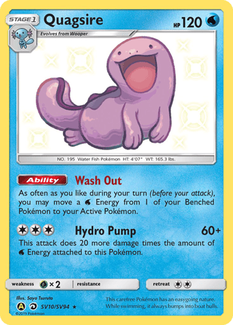 Quagsire Hidden Fates Pokemon Card