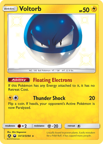 Voltorb Hidden Fates Pokemon Card