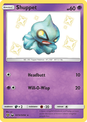 Shuppet Hidden Fates Pokemon Card