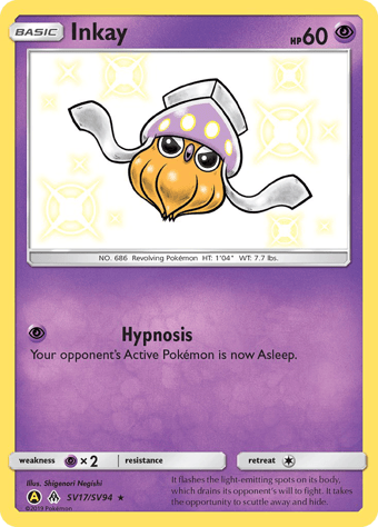 Inkay Hidden Fates Pokemon Card