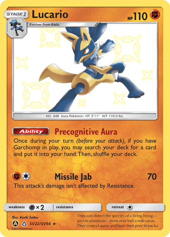 Lucario Hidden Fates Pokemon Card