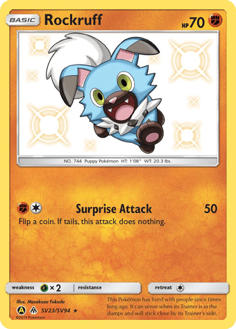 Rockruff Hidden Fates Pokemon Card