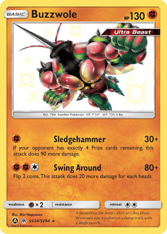 Buzzwole Hidden Fates Pokemon Card