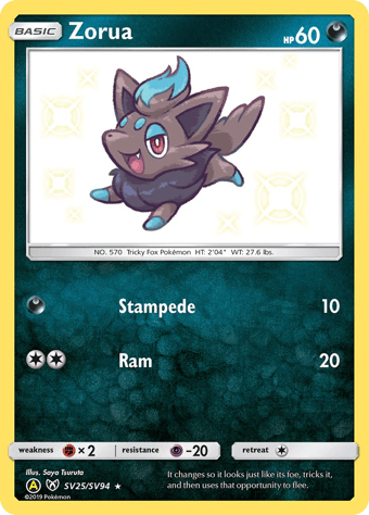 Zorua Hidden Fates Pokemon Card