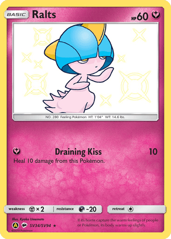 Ralts Hidden Fates Pokemon Card