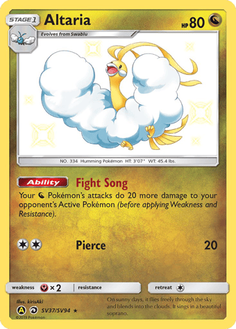 Altaria Hidden Fates Pokemon Card