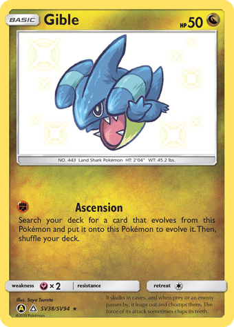 Gible Hidden Fates Pokemon Card