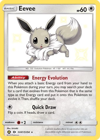Eevee Hidden Fates Pokemon Card