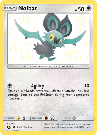 Noibat Hidden Fates Pokemon Card