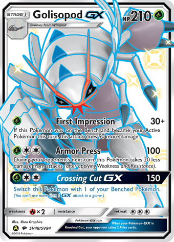 Golisopod-GX Hidden Fates Pokemon Card
