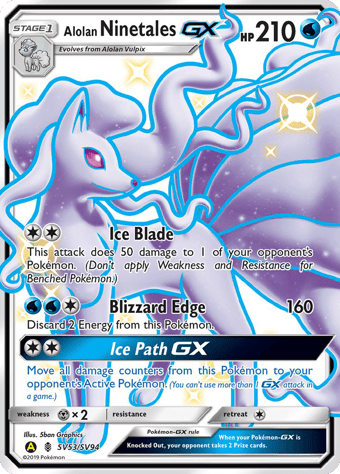 Alolan Ninetales-GX Hidden Fates Pokemon Card