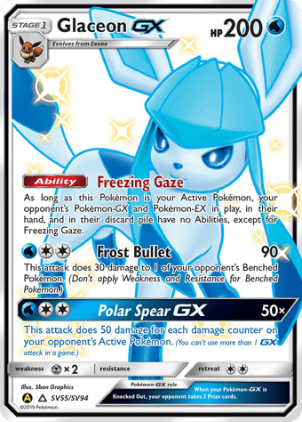 Glaceon-GX Hidden Fates Pokemon Card