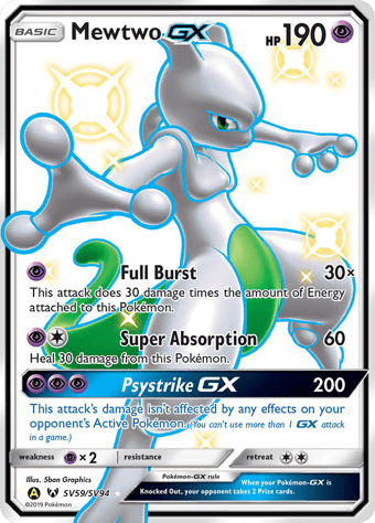 Mewtwo-GX Hidden Fates Pokemon Card