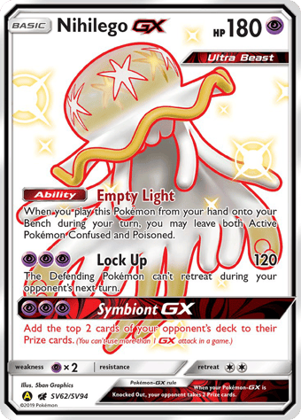 Nihilego-GX Hidden Fates Pokemon Card