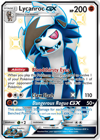 Lycanroc-GX Hidden Fates Pokemon Card