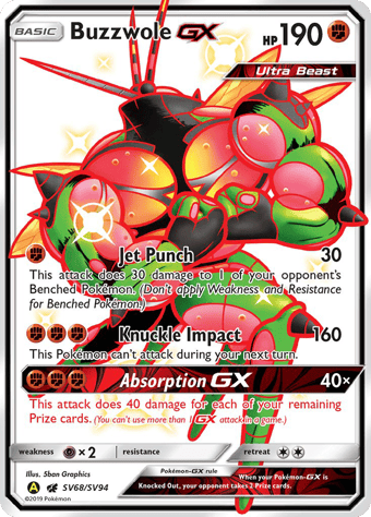 Buzzwole-GX Hidden Fates Pokemon Card