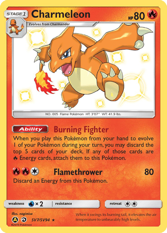 Charmeleon Hidden Fates Pokemon Card