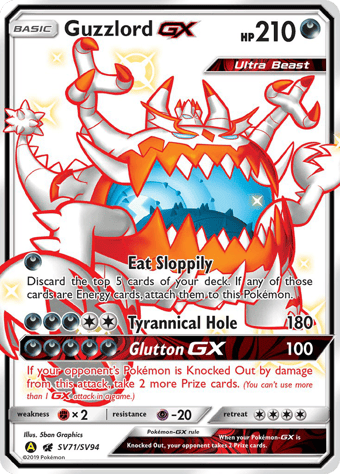 Guzzlord-GX Hidden Fates Pokemon Card