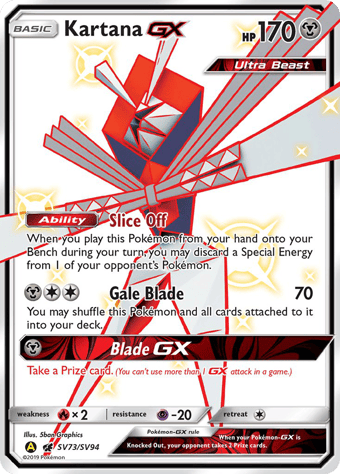 Kartana-GX Hidden Fates Pokemon Card